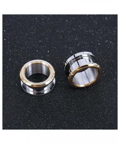 316L Stainless Steel Gold bevel Edge Flesh Ear Tunnel Plug Ear Gauges Expanders Body Jewelry Gauge-1/2"(12mm) $8.84 Body Jewelry