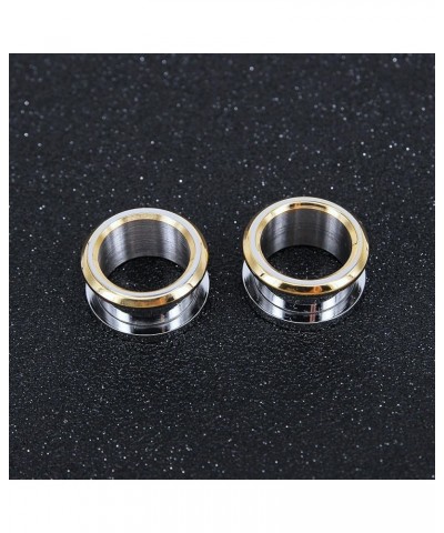 316L Stainless Steel Gold bevel Edge Flesh Ear Tunnel Plug Ear Gauges Expanders Body Jewelry Gauge-1/2"(12mm) $8.84 Body Jewelry