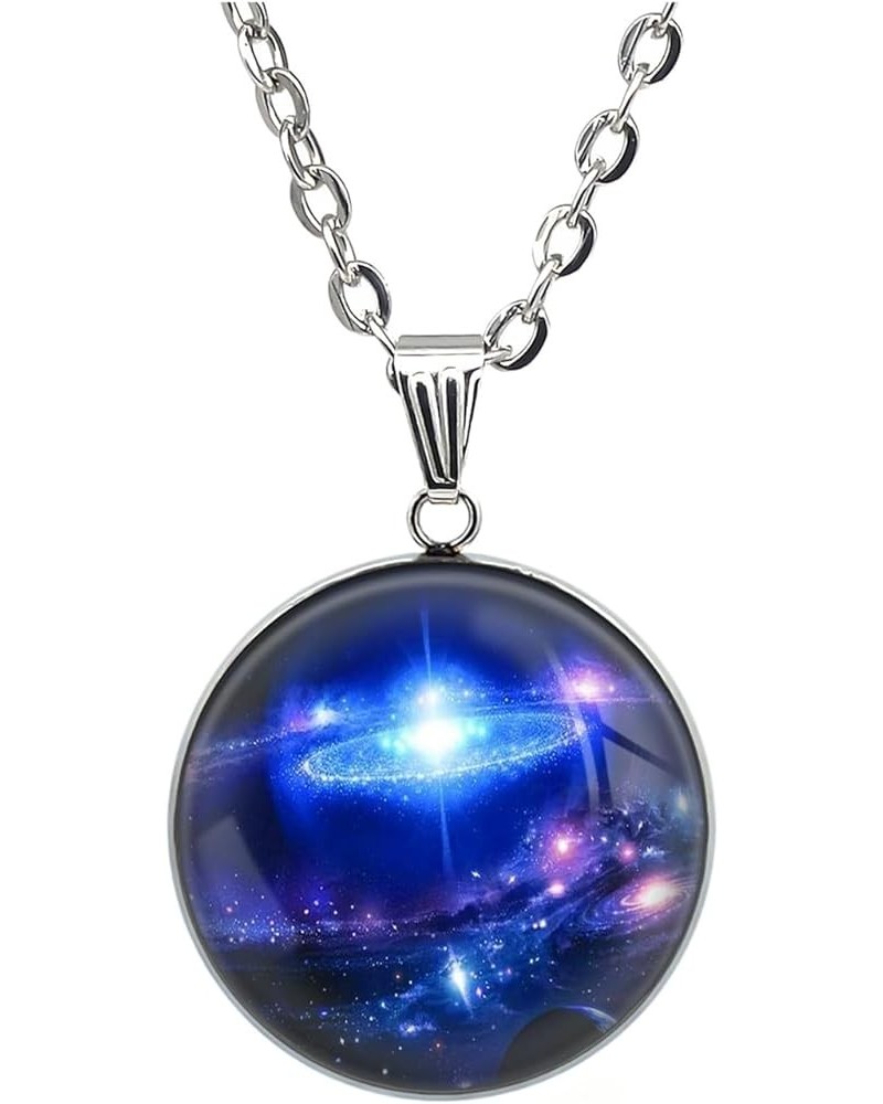 Galaxy Art Necklace Custom Nebula Universe Space Jewelry Pendant Birthday Gift for Her A $11.54 Necklaces