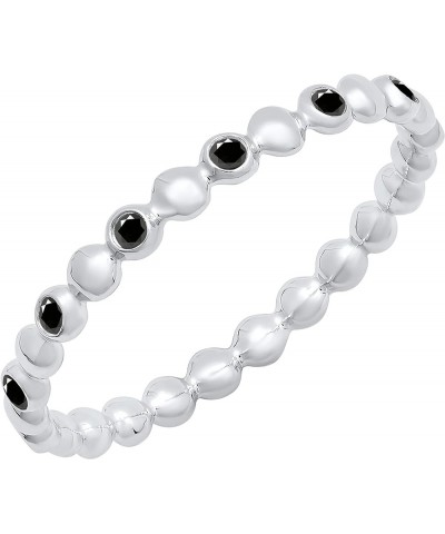 Round Gemstone Beaded Ladies Wedding Band | Available in 10K/14K/18K Gold black diamond in 18K white gold $100.74 Bracelets