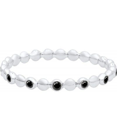 Round Gemstone Beaded Ladies Wedding Band | Available in 10K/14K/18K Gold black diamond in 18K white gold $100.74 Bracelets