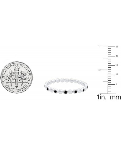 Round Gemstone Beaded Ladies Wedding Band | Available in 10K/14K/18K Gold black diamond in 18K white gold $100.74 Bracelets