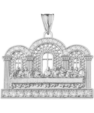 Exquisite Sterling Silver CZ The Last Supper Pendant Necklace 22 Inches $23.97 Necklaces