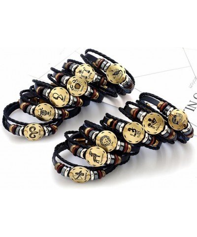 Alloy Leather Bracelet and Alloy Necklace with 12 Constellation Zodiac for Women Men Gemini Wrist circumference 8.8 inch/22.5...