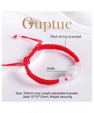 Natural burma jadeite eternal circle Jade bracelet Pure hand carving Sunflower bracelet Red hand-woven rope Jade donut Bucket...