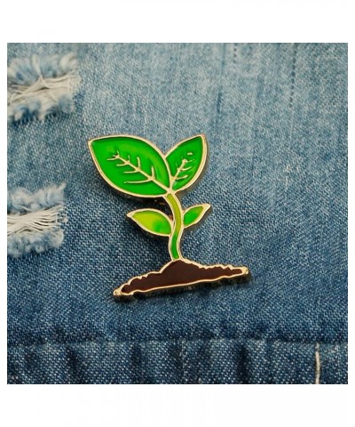 2 Pcs Bean Sprouts Enamel Brooch Pins Lovely Leaves Plant Enamel Pins Cute Lapel Pin for Backpacks Clothes Bags Lovely Broche...