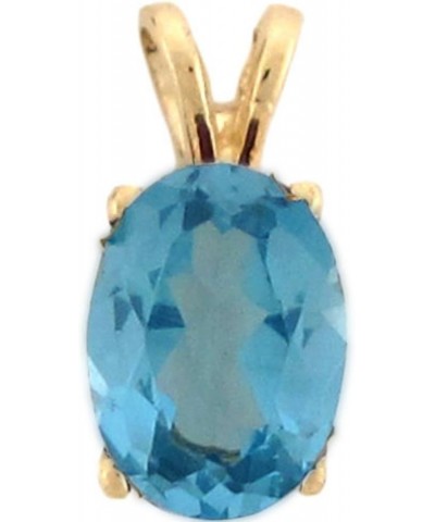 14k Solid Gold Simulated Birthstone CZ Charm Pendant Aquamarine $49.35 Pendants