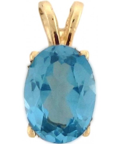 14k Solid Gold Simulated Birthstone CZ Charm Pendant Aquamarine $49.35 Pendants