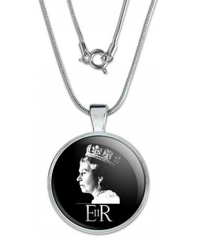 Queen Elizabeth II Silhouette 1" Pendant with Sterling Silver Plated Chain $10.10 Necklaces