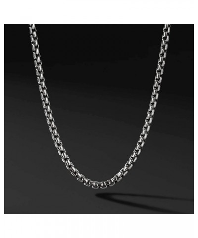 Real 925 Sterling Silver 2MM - 5MM Solid Round Box Link Necklace and Bracelet, Chain For Men Women Boys Girls, Rhodium Chain,...