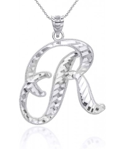 Exquisite .925 Sterling Silver Fine Dangling Cursive Initial A-Z Charm Pendant Necklace - Choice of Initial Letter & Chain Le...