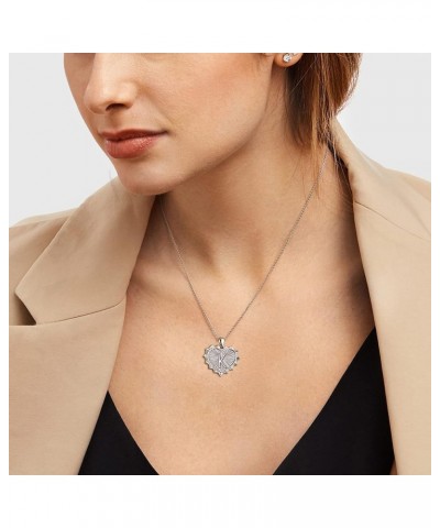 Dainty Layered Necklaces for Women Pendant Initial Necklace Chain Necklace Simple Adjustable for Women heart K-silver $7.19 N...