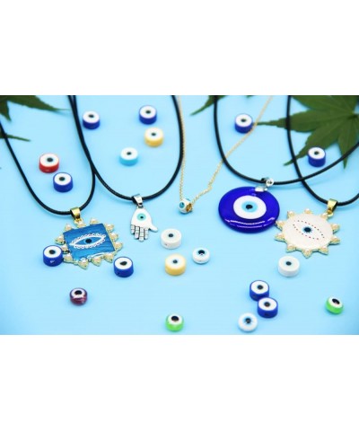 5PCS Evil Eye Necklace Hamsa Pendant Necklace Set Glass Leather Rope Evil Eye Lucky Protection Necklace For Women Girls Jewel...