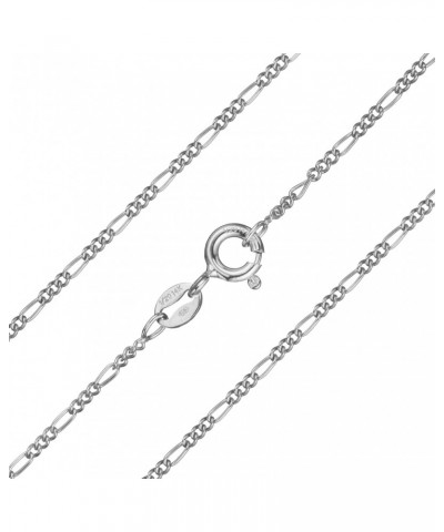 14K White Gold Filled 1.5mm Thin Italian Figaro Chain Necklace, Non Tarnish Link Chain, Compatible with Pendants and Charms, ...