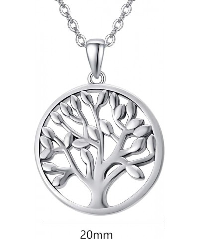 Tree of Life Necklace S925 Sterling Silver Crescent Moon Necklaces Opal Cubic Circonia Pendant Abalong Shell Jewelry Gift for...