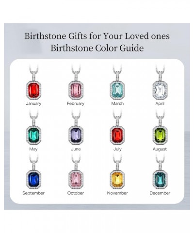 Jewelry for Women S925 Crystal Birthstone Necklace Gifts for Women, Silver Crystal Pendant with Rope Chain, Gifts For Wife Gi...