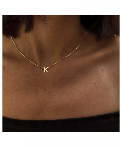 Gold Initial Necklaces for Women, Dainty 14k Gold Plated Letter Choker Necklace Cute Monogram Necklace Tiny Initial Pendant N...