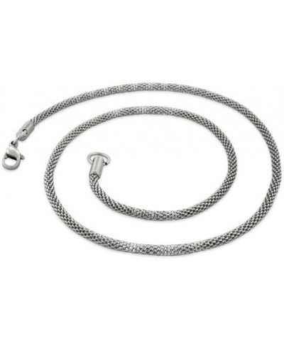 Stainless Steel Mesh Chain Necklace - 3.2MM 16.0 Inches $15.93 Necklaces