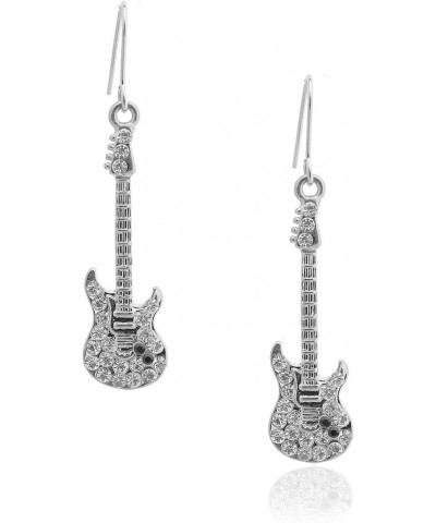 Crystal Electric Hanging Guitar Earrings $9.00 Earrings