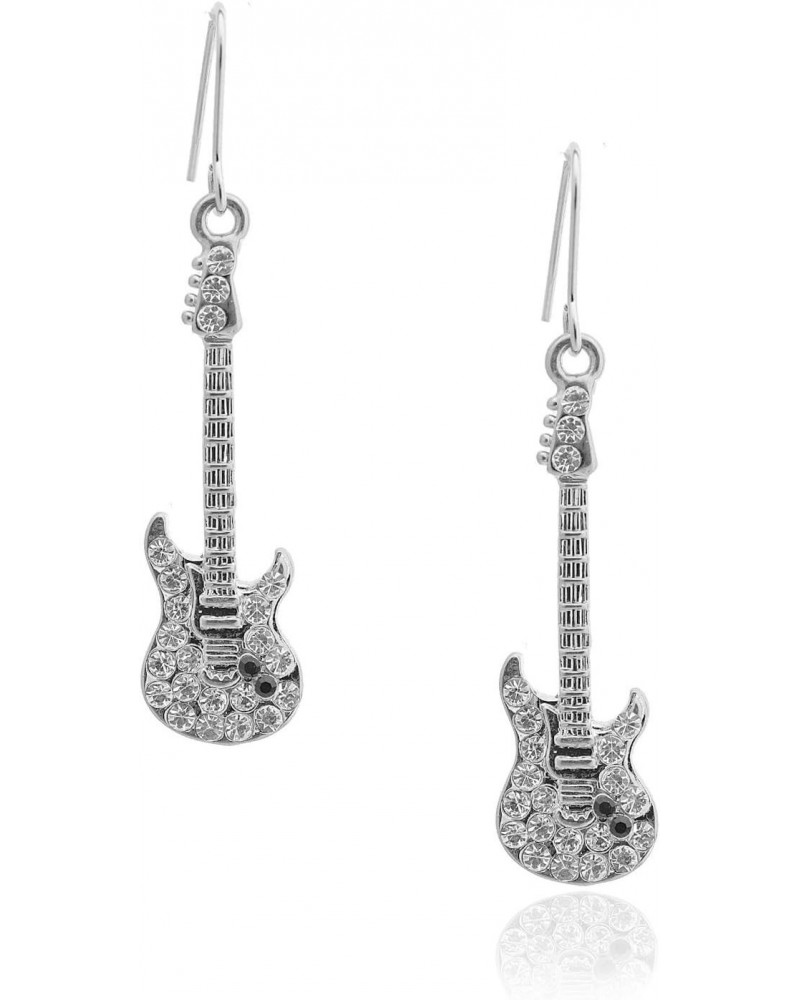 Crystal Electric Hanging Guitar Earrings $9.00 Earrings