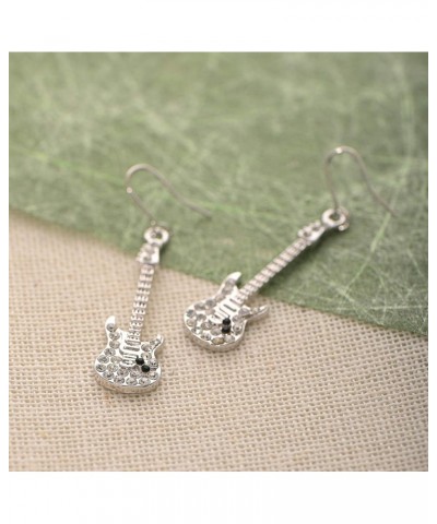 Crystal Electric Hanging Guitar Earrings $9.00 Earrings