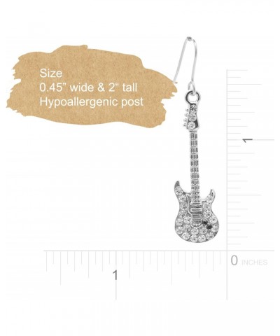 Crystal Electric Hanging Guitar Earrings $9.00 Earrings