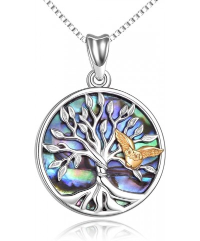 Tree of Life Necklace for Women Sterling Silver Family Tree of Life Owl Pendant Necklace Jewelry Gifts for Women Teens Girls ...