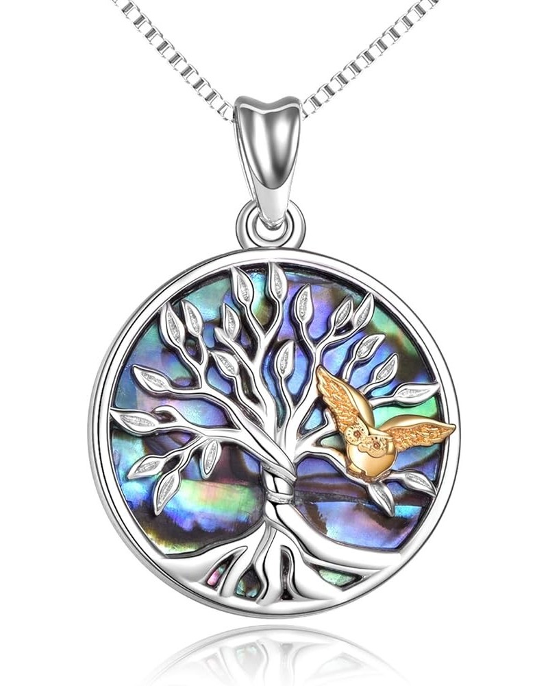 Tree of Life Necklace for Women Sterling Silver Family Tree of Life Owl Pendant Necklace Jewelry Gifts for Women Teens Girls ...