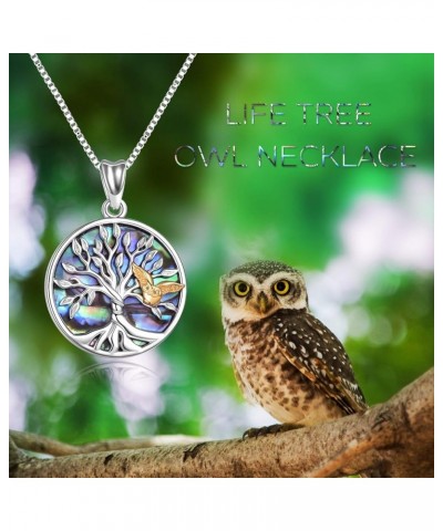 Tree of Life Necklace for Women Sterling Silver Family Tree of Life Owl Pendant Necklace Jewelry Gifts for Women Teens Girls ...