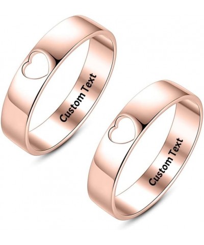 Heart Love Couple Matching Rings for Couples Set His and Her Ring Women Promise Mens Women's Men Personalized Engraved Custom...