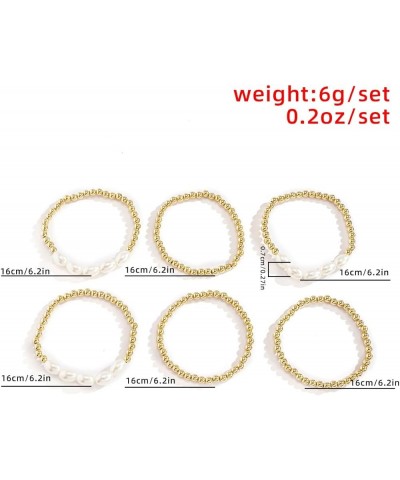 14K Gold Plated Beaded Bracelets Elastic Rope Bracelet for Women and Girls Style 6 acrylic $6.35 Bracelets