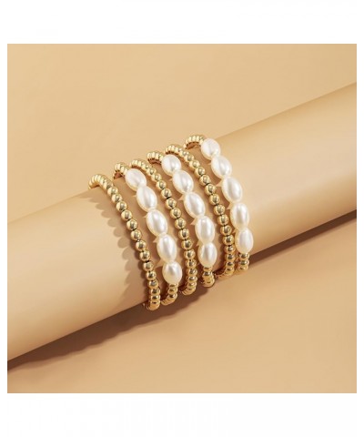 14K Gold Plated Beaded Bracelets Elastic Rope Bracelet for Women and Girls Style 6 acrylic $6.35 Bracelets