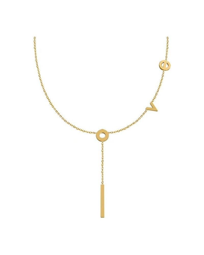 18K Gold Plated Love Y Necklace for Women Girls Dainty Trendy personalised Letter Pendant Necklace $7.14 Necklaces