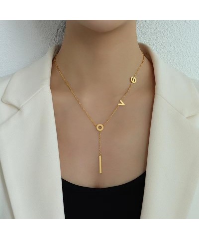 18K Gold Plated Love Y Necklace for Women Girls Dainty Trendy personalised Letter Pendant Necklace $7.14 Necklaces