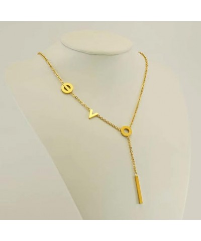 18K Gold Plated Love Y Necklace for Women Girls Dainty Trendy personalised Letter Pendant Necklace $7.14 Necklaces