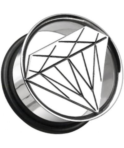 Diamond Cut Hollow Steel Single Flared WildKlass Ear Gauge Plug (Sold as Pairs) 1/2" (12.5mm) $11.75 Body Jewelry