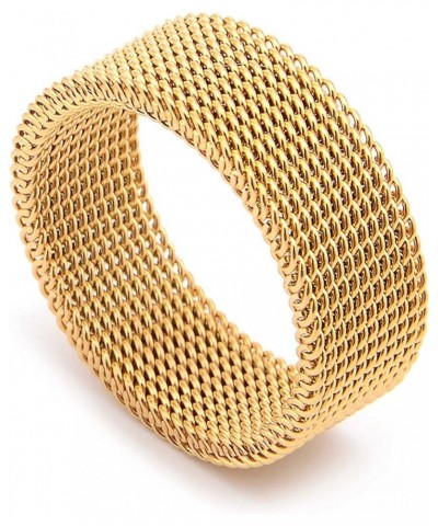 Stainless Steel Mesh Ring-Comfortable Fashionable Women and Man Engage Wedding Band, Size 4-13 8 Gold $7.50 Rings