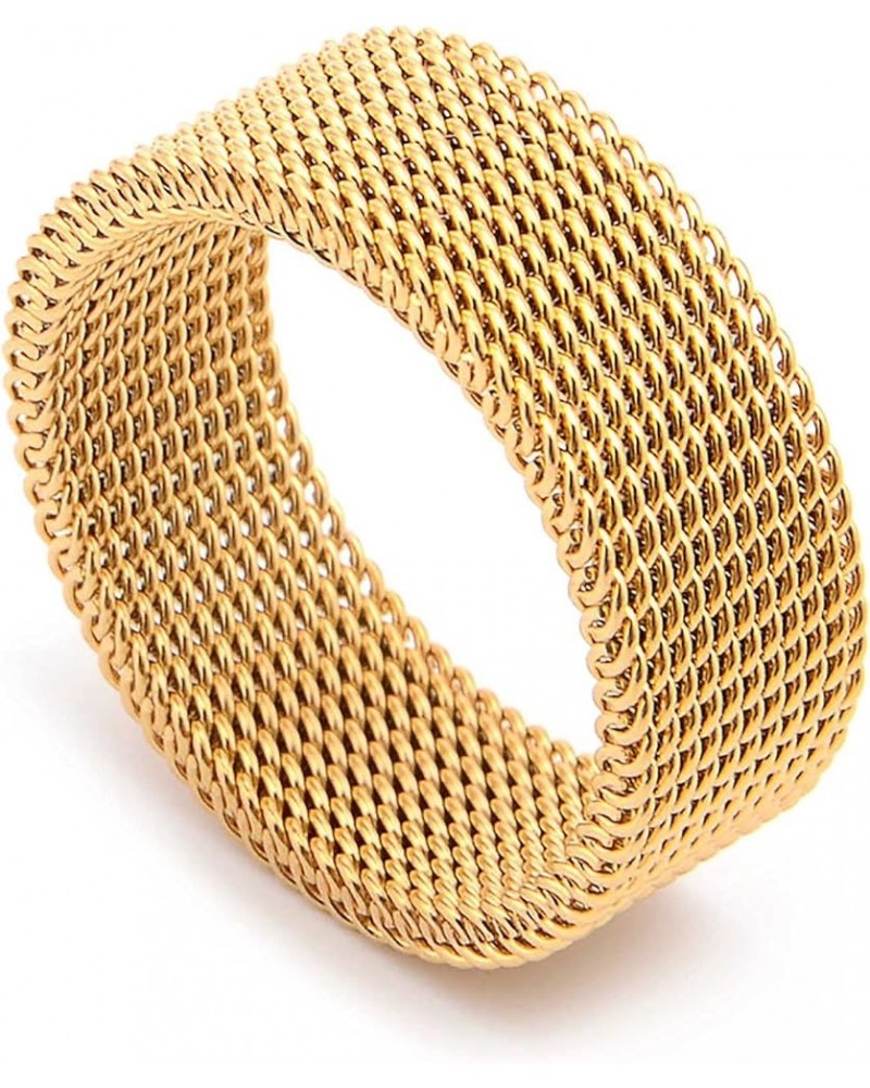 Stainless Steel Mesh Ring-Comfortable Fashionable Women and Man Engage Wedding Band, Size 4-13 8 Gold $7.50 Rings