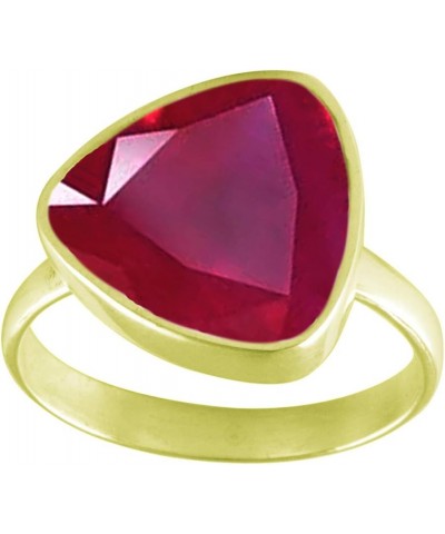 Choose Your Natural Gemstone Ring Trillion Shape 18k Gold Plated Faceted Birthstones Jewellery natural-faceted ruby $13.64 Rings