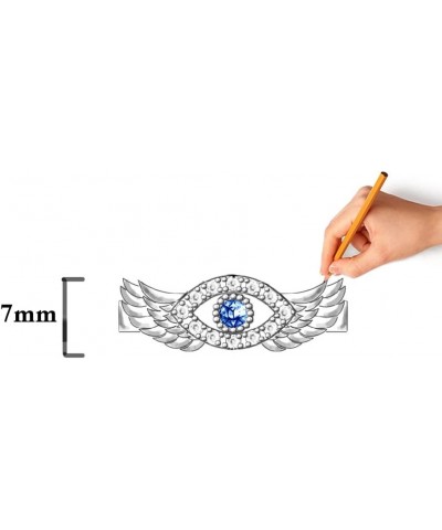 Sterling Silver Evil Eye Ring Feather Angel Wing Evil Eye Rings for Women Protection Greek Blue Turkish Nazar Jewelry $11.61 ...