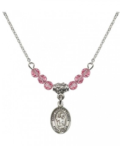 October Birth Month Bead Necklace with Catholic Patron Saint Petite Charm, 18 Inch Saint Vincent Ferrer $44.05 Necklaces