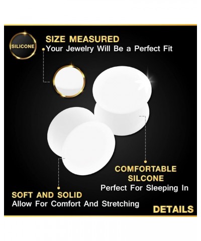 2PCS Silicone White Double Flared Saddle Unique Ear Stretcher Gauge Plug Lobe Earring Piercing Jewelry See More Sizes 2pcs 20...