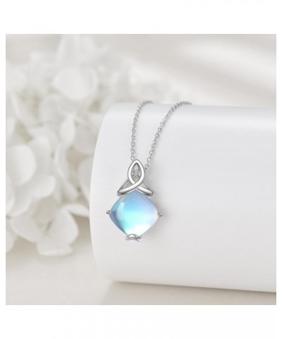 Celtic Moonstone Necklace 925 Sterling Silver Moonstone Pendant Celtic Knot Necklace Celtic Jewelry Gifts for Women Girls Moo...