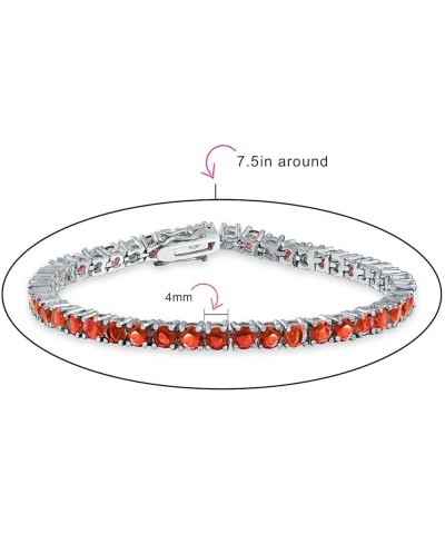 12 CTW 4 Prong Basket Set Solitaire Round Cubic Zirconia AAA CZ Tennis Bracelet For Women Prom Bride Silver Plated Simulated ...