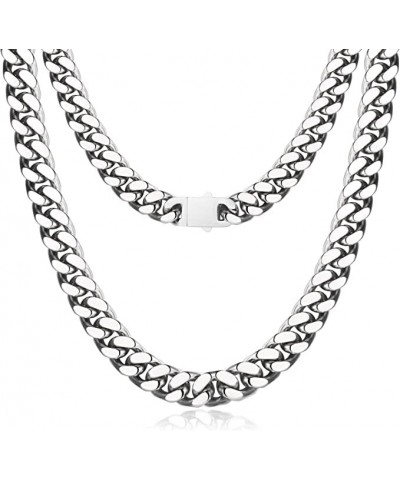 9mm Miami Cuban Link Chain for Men Women 316L Stainless Steel Boys Hiphop Silver Color Choker Necklace 16/18/20/22/24/26 Inch...