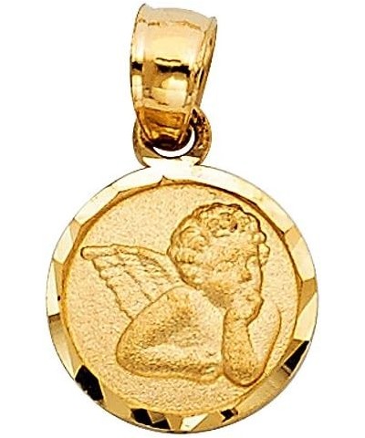 14K Yellow Gold Angel Charm Pendant with 0.9mm Singapore Chain Necklace 18.0 Inches $73.48 Necklaces