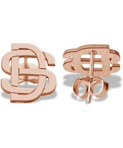 Exclusive Monogram Overlapping Initial Earrings Rose Gold Plated $18.52 Earrings