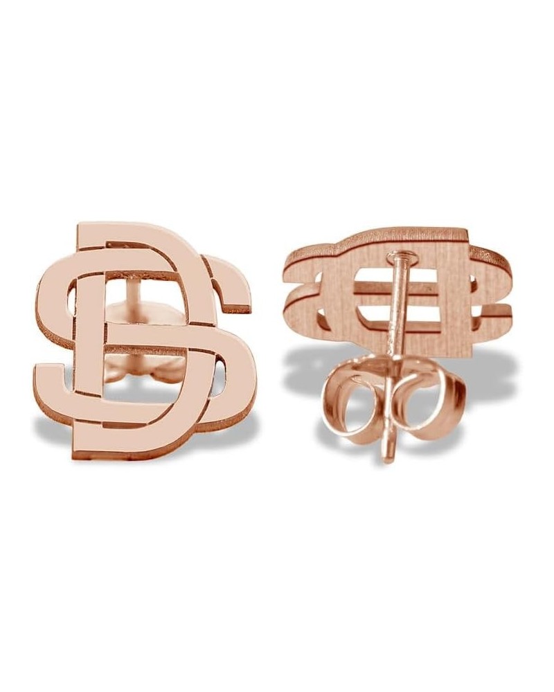 Exclusive Monogram Overlapping Initial Earrings Rose Gold Plated $18.52 Earrings