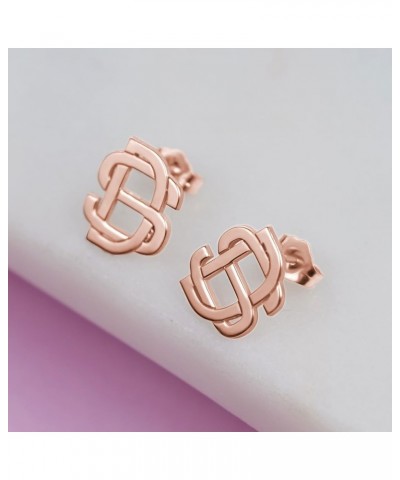 Exclusive Monogram Overlapping Initial Earrings Rose Gold Plated $18.52 Earrings