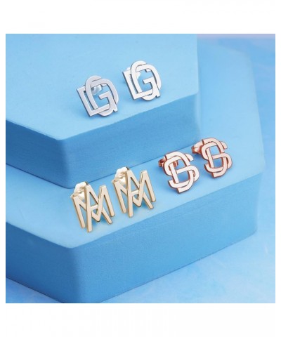 Exclusive Monogram Overlapping Initial Earrings Rose Gold Plated $18.52 Earrings